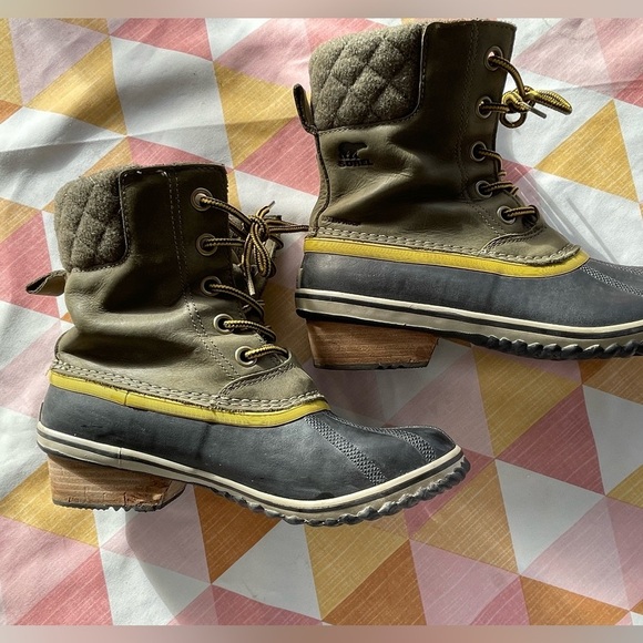 Sorel Slimpack Women’s Snow Boots Navy/Green- Size 9.5 - Picture 8 of 9